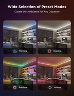 Govee COB LED Strip Light Pro, LED Lights for Bedroom Compatible with Alexa, Google Assistant and Matter, RGBICW Light with Warm White, Smart Strip Light, LED Lights for Bedroom, Color Changing, 9.8ft