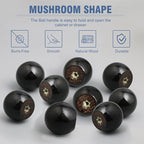 FoDau770 15pcs Black Wood Knobs, Round Ball Cabinet Knobs Vintage Drawer Pulls, Natural Wooden Cabinet Hardware for Furniture Drawer Dresser Wardrobe Cupboard - 1" Diameter