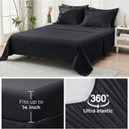 HYMOKEGE Black Full Size Comforter Sets Seersucker 7 Pieces, All Season Luxury Bed in a Bag for Bedroom, Bedding Set with Comforters, Sheets, Pillowcases & Shams