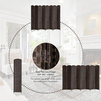 Rose Home Fashion Room Divider, 6 ft Tall Room Dividers and Folding Privacy Screens, 16in Privacy Screen 8 Panel Dark Coffee Space Temporary Wall Foldable Partition Separation