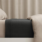 PHF 100% Cotton Waffle Weave Blanket Queen Size 90"x90" - Lightweight Washed Soft Breathable - Perfect Layer for Couch Bed Sofa - Elegant Home Decoration Gift - Black