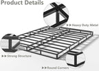 Qingzhou 5 Inch Box Spring Full Size Bed, Heavy Duty 3000 LBS Metal Bed Base with Easy Clean Fabric Cover Easy Assembly Mattress Foundation