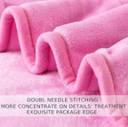 Flannel Fleece Travel Size Summer Blanket All Season 350GSM Lightweight Throw for The Bed Extra Soft Brush Fabric Winter Warm Sofa Blanket 50"*61"(Pink Travel)