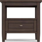 SIMPLIHOME Warm Shaker SOLID WOOD 20 inch Wide Rectangle Transitional End Table in Warm Walnut Brown for the Living Room and Bedroom
