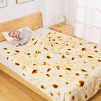 Burritos Tortilla Blanket King Size for All Season - Premium Lightweight Anti-Static Super Soft Cozy Plush Tortilla Throw, Lightweight Microfiber Winter Warm Taco Blanket 90" x 108"(Burritos King)