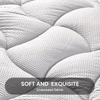 SLEEP ZONE Cooling Mattress Topper Cal King, Premium Zoned Quilted Mattress Pad, Pillow Top Mattress Protector Cover, Machine Wash Durable, Deep Pocket 8-21 inch, Silver Grey, Cal King