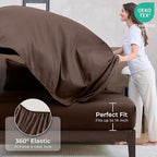 HEVUMYI Brown King Comforter Set - 7-Piece All Season Bed in a Bag King, Ultra Soft Bedding Set with Comforter, Flat Sheet, Fitted Sheet, Pillowcases, Pillow Shams