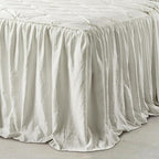 Lush Decor Ravello Pintuck Ruffle Skirt Bedspread Set - Luxe 3 Piece Ruffled Bedding Set - Traditional Glam & Farmhouse Inspired Bedroom Decor - King, White