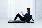 Leewadee Comfortable Japanese Floor Mattress - Thai Floor Bed with Triangle Cushion - Futon Mattress - XL Extra Long Thai Massage Mat, 89 x 20 inches, Blue, Kapok Filling