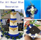 Royal Blue Roses Artificial Flowers (Near Navy Blue) 50 PCS, Fake Rose Flower Heads Flowers with Stem for DIY Bouquets Wedding Decorations Centerpieces Arrangements Party Home Decor