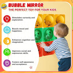 Geiserailie 9 Pcs Christmas Sensory Wall Mirror Acrylic Bubble Mirror Toys for Classroom Calming Corner Items - Sensory Room Have Visual, Tactile Stimulation (6 x 6 Inch,Red,Yellow,Green)