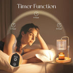 Candle Warmer Lamp with Timer: Gold Candle Warming Lamp Height Adjustable Wax Melt Warmer Dimmable Modern New Home Bedroom Decor Housewarming Gift for Women