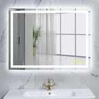 28x36 Inch Bathroom LED Mirror Lighted Bathroom Mirror LED Vanity Mirror with Lights Wall Mounted Anti-Fog Color Dimmable Mirror with Memory (Horizontal/Vertical)
