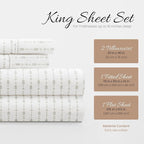 Linen Market 4 Piece King Sheet Set - Breathable, Double-Brushed Patterned Cooling Sheets – Oeko-TEX Certified Ultra Soft & Wrinkle-Free 16" Deep-Pocket King Sheets - Easy Care Beaded Arrows Gray