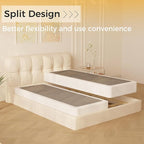 Split Full Box Spring 5 Inch, Easy Assembly Bed Foundation, Heavy Duty Low Profile Metal Box Spring for Full Bed with Fabric Cover, Noise Free