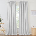 RYB HOME Semi Sheer Curtains 84 inches Long, Linen Texture Wave Fabric Privacy Sheer Window Curtains for Living Room Bedroom Dining, Dove Grey, Wide 52 x Long 84 inch per Panel, 2 Panels