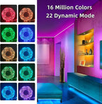 130Ft LED Strip Lights (2 Rolls of 65ft), RGB Color Changing Music Strip Lights with APP Control for Bedroom, Living Room, Kitchen, Party Decoration