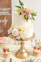Artificial Flowers Combo for DIY Centerpieces Arrangements Wedding Bouquets Centerpieces Arrangements Party Baby Shower Home Decorations (Yellow Pink)