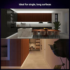 Philips Hue Indoor 10 Ft Smart RGBWW LED Solo Lightstrip Base Kit, Control with Hue App, LED Strip Lights Compatible with Alexa, Google Assistant and Apple HomeKit (Pack of 4)