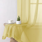 Aiyufeng Yellow Sheer Curtains 2 Panel Sets 90 Inches Long - Transparent Light Weight Soft Yellow Window Treatment Panels for Study Room/Living Room/Guest Room, Per Panel W42 X L90 inches