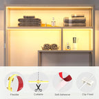 WOBANE Under Cabinet Lights,Flexible COB LED Strip Light,Under Counter Lights for Kitchen,Mirror, Ceiling,Room,TV,Shelf,Closet,ETL Listed,6.6ft,640LEDs,3000K Warm White,900lm