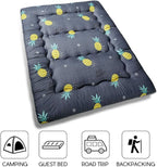 MAXYOYO Grey Pineapple Japanese Floor Futon Mattress, Tatami Mat Portable Camping Mattress Kids Sleeping Pad Foldable Roll Up Floor Lounger Couch Bed, King Size