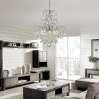 WUZUPS Crystal Chandelier 5-Light Pendant Ceiling Light Modern Lighting Fixture for Bedroom Hallway Bar Kitchen Bathroom, H 22.6'' x W 19.2'', E12 Base, Chrome