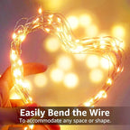 Olafus 16 Pack Christmas Fairy Lights Battery Operated Warm White, Halloween Small String Lights Copper Wire 20 LED 7ft, IP68 Waterproof Bottle Light for Wedding Vases Centerpieces Decorations Party