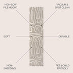 JONATHAN Y Graphic Lines High-Low Runner Rug 2X8 Beige/Cream, Alcina Modern Scandinavian for Living Room, Bedroom, Kitchen, Easy-Cleaning, High Traffic, Pet-Friendly, Non-Shedding SND102A-28