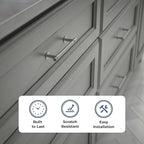 Franklin Brass - Francisco Satin Nickel Cabinet Handles 4 Inch (4") Hole Center Pulls | Easy Install, Durable Hardware for Kitchen Cabinet Door, Drawers, Dresser Pull, Furniture (5 Pack)