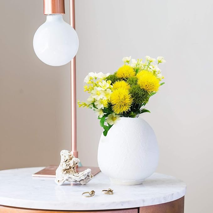 Uieke 10 Pcs Dandelion Artificial Flowers Yellow Flowers Fake Plants Flower Bouquet Plastic Flowers for Home DIY Decoration Wedding Decor
