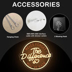 Never Forget the Difference You've Made Neon Sign, USB Powered Dimmable, 5V/2A, for Home, Party, Gift, Office, Retirement Ceremonies, Farewell Meeting