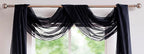 LinenZone Black Window Scarf Valance in 288 Inch Size. Use Window Scarves as Canopy Bed or Backdrop Curtains, Curtain Scarf, or Sheer Fabric for Draping. (Amazing 55 x 288, Black)