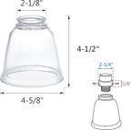 Aspen Creative 23127-4 Contemporary Clear Ceiling Fan Replacement Glass Shade, 2-1/8" Fitter, 4-5/8" Diameter x 4-1/2" Height, Clear, 4 Pack