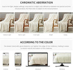 BOURINA White Throw Blanket 50 x70 Inches Jacquard Argyle Throw Textured Solid Soft Throws and Blankets for Sofa or Bed Knitted Decorative Blanket