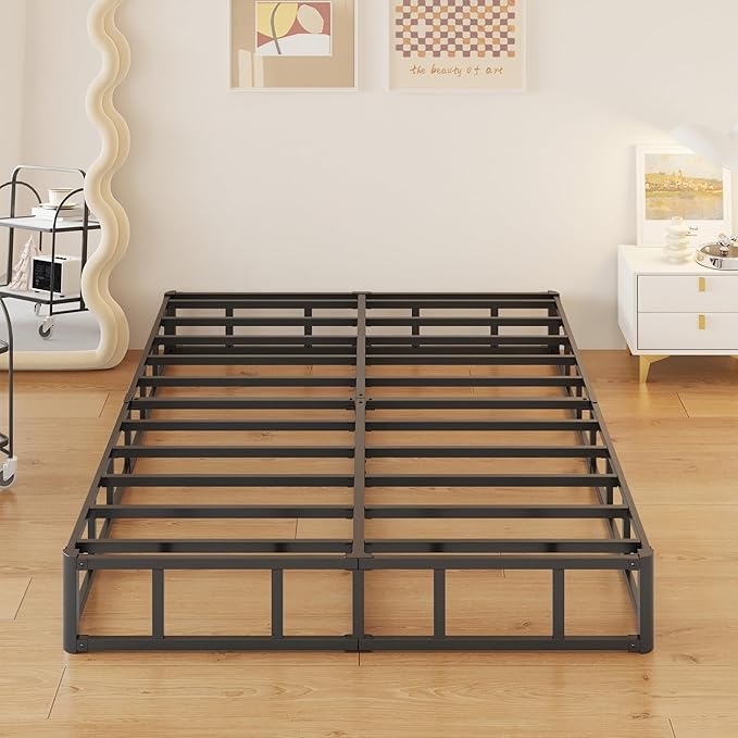 10 Inch High Profile King Box Spring Heavy Duty Metal King Size Box Spring with Fabric Cover, Sturdy Mattress Foundation, Easy Assembly, Noise Free, Black