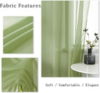 DUALIFE Sage Curtains 72 Inch Length for Bedroom Set of 2 Panels Grommet Sheer Transparent Mint Green Sheer Curtains for Girls Room Birthday Party Backdrop Wedding Decorations 52X72 Inches Long