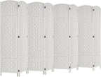 Rose Home Fashion 6 ft Tall Room Divider, Room Dividers and Folding Privacy Screens, 15.7in Privacy Screen 8 Panel Partition Temporary Wall Separation for Private, White