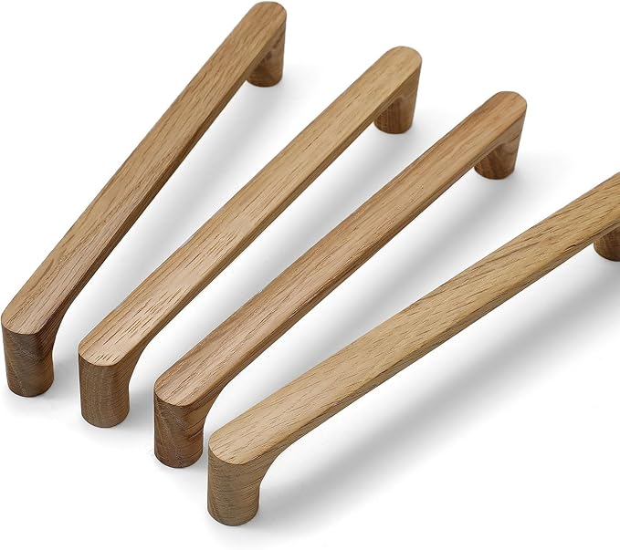Burlywood Round 7-1/2in 4 pcs Wooden Drawer Pulls Handle pulls for cabinets Kitchen Cabinet Drawer pulls Cabinet Door Pull