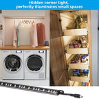 TORCHSTAR LED Safe Lighting Kit, (6) 12 Inch Linkable Light Bars + Motion Sensor + UL Power Adapter, 900LM, Input 100-240V, for Under Cabinet Gun Safe Locker Closet Showcase, 3000K Warm White