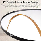 24" Round LED Bathroom Mirror, Wall Mounted Round Backlit Mirror LED Bathroom Vanity Mirror with Light Fog Free Circle Lighted Mirror with Gold Frame, Smart Light up Mirror 3-Color
