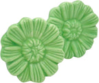 6PCS Vintage Floral Daisy Ceramic Dresser Drawer Knobs Elegant Cabinet Cupboard Door Hardware Pull Handles w/Screws Green