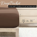 Linen Market Brushed Microfiber Full Sheet Set 4 Piece – Oeko-TEX Certified Ultra Soft & Wrinkle-Free - 16" Deep Pocket Sheets - Easy Care Full Size - Taupe