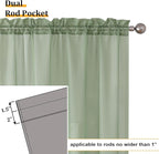 Aiyufeng Sheer Sage Green Curtains 120 Inches Long, Extra Long Rod Pocket Solid Color Window Sheer Curtain Panels, Elegant Curtains & Drapes for Living Room, Bedroom 2 Panels (Sage, 59" W x 120" L)