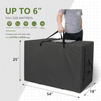 Cuddly Nest Folding Mattress Storage Bag - Heavy Duty Carry Case for Tri-Fold Guest Bed (Fits 6" Full Mattress,Black)