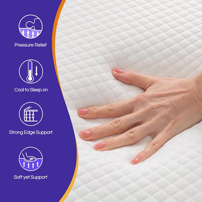 PayLessHere 6 Inch California King Gel Memory Foam Mattress Fiberglass Free/CertiPUR-US Certified/Bed-in-a-Box/Cool Sleep & Comfy Support