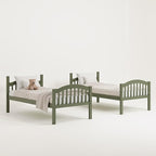 Storkcraft Long Horn Twin-Over-Twin Bunk Bed (Olive) - GREENGUARD Gold Certified, Converts to 2 Individual Twin Beds