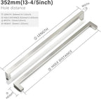 Cabinet Pulls Brushed Nickel Cabinet Handles Square Drawer Pulls, 50 Pack 13-4/5 Inch Stainless Steel Kitchen Door Cupboard Cabinet Handles, Hardware Drawer Handles, 352mm Hole Centers
