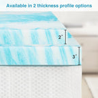 Mattress Topper, King Size Cooling Memory Foam Bed Toppers, 3 Inch Soft Mattress Pads for Sleeper Sofa, RV, Camper, CertiPUR-US Certified
