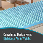 DMI Foam Mattress Topper, Egg Crate Foam Pad, Mattress Pad And Bed Topper For Support, Air Circulation, Pressure Relief And Weight Distribution, Queen Size Mattress, 56 x 78 x 2